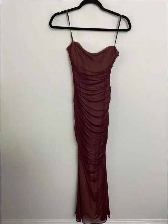 quintessa mesh dress Retrofete Quintessa Mesh Dress long Boned bodice Port size S NWT $498msrp